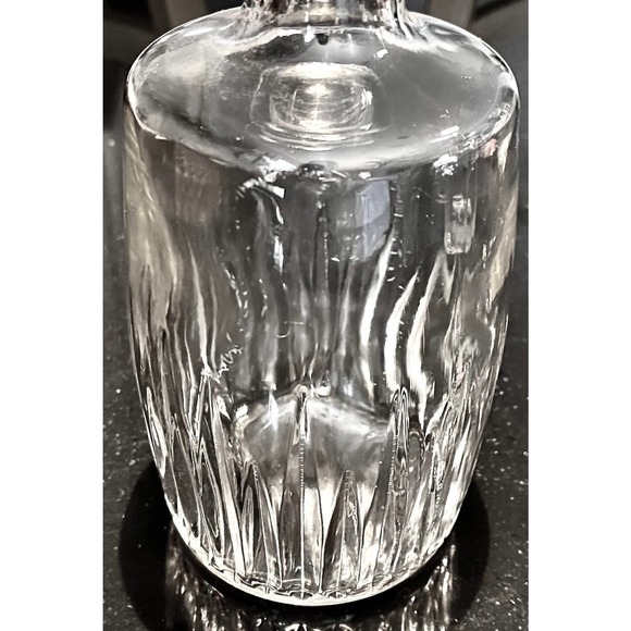 Antique Heavy Clear Glass Decanter, Whiskey/Bourbon Bottle, Hollow Cork Stopper - Picture 5 of 6